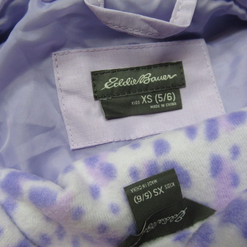 Eddie Bauer Jacket Kids XS 5/6 Purple Hooded Waterproof Removable Liner 3in1 NEW - Picture 12 of 14